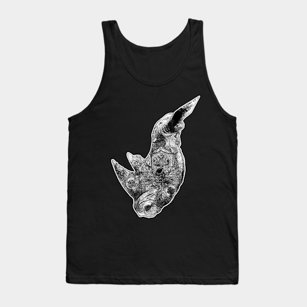 Rhino Black and White Money Texture Tank Top by Glass Table Designs